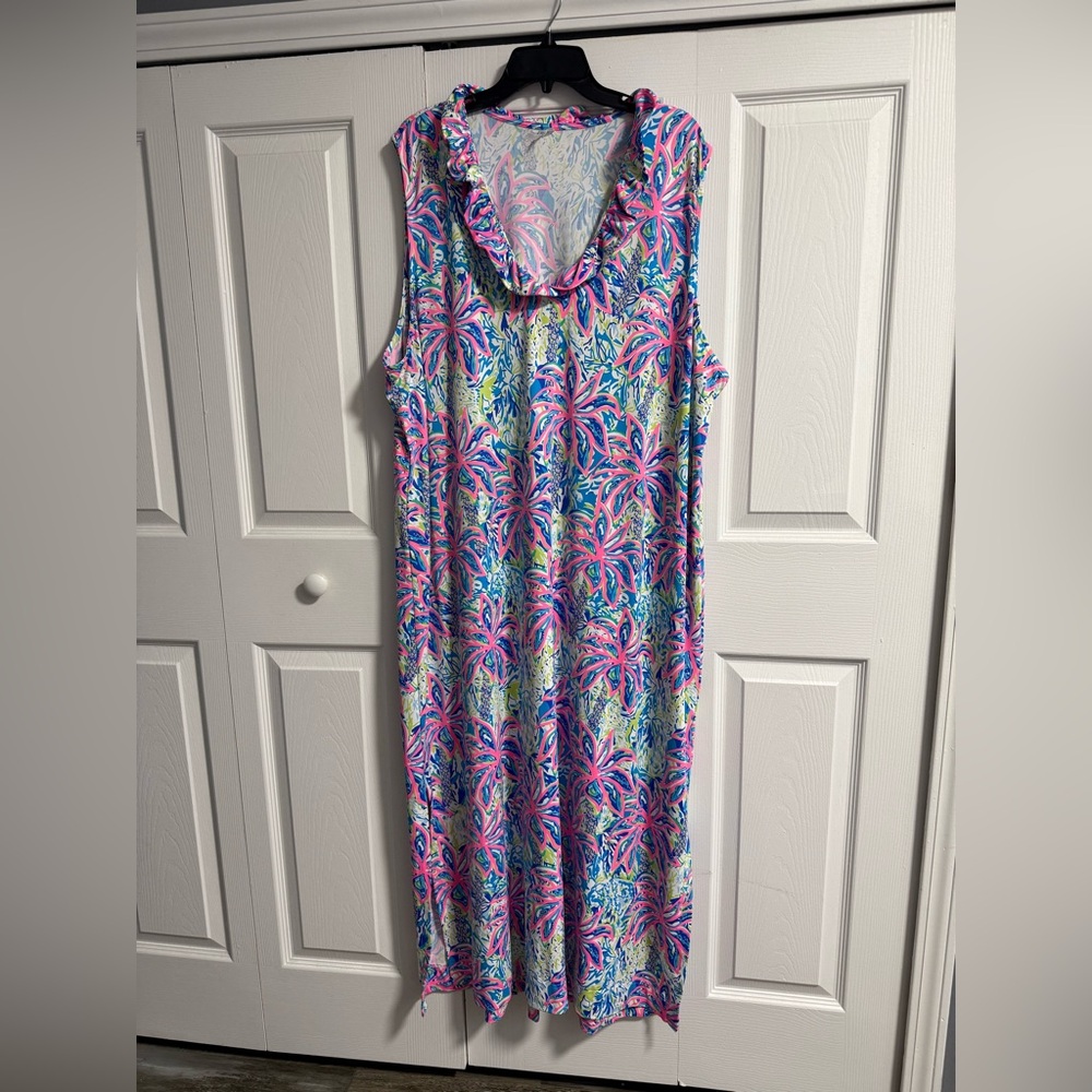 Lulu-B Pink and Blue Floral Maxi Dress